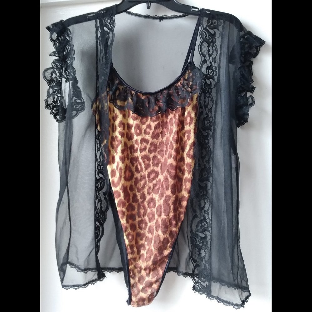 Cheetah Print Lace Lingerie Set